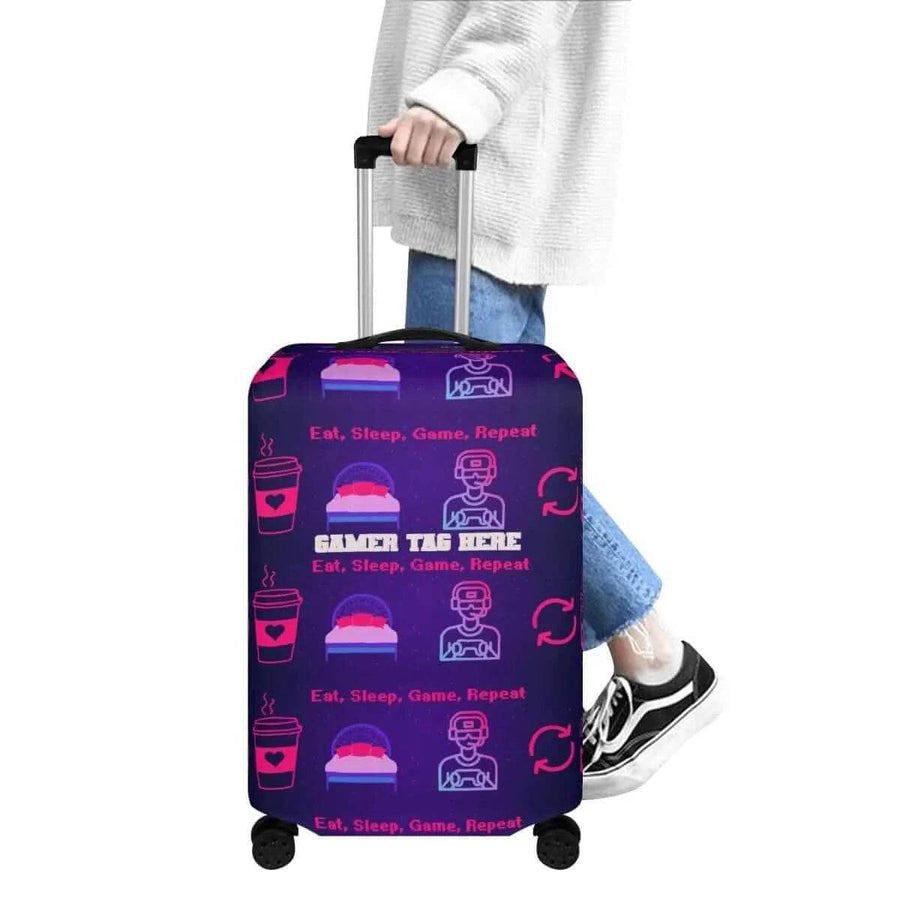 Personalized Gamer Luggage Cover | Eat Sleep Game Repeat - Iron Phoenix GHG