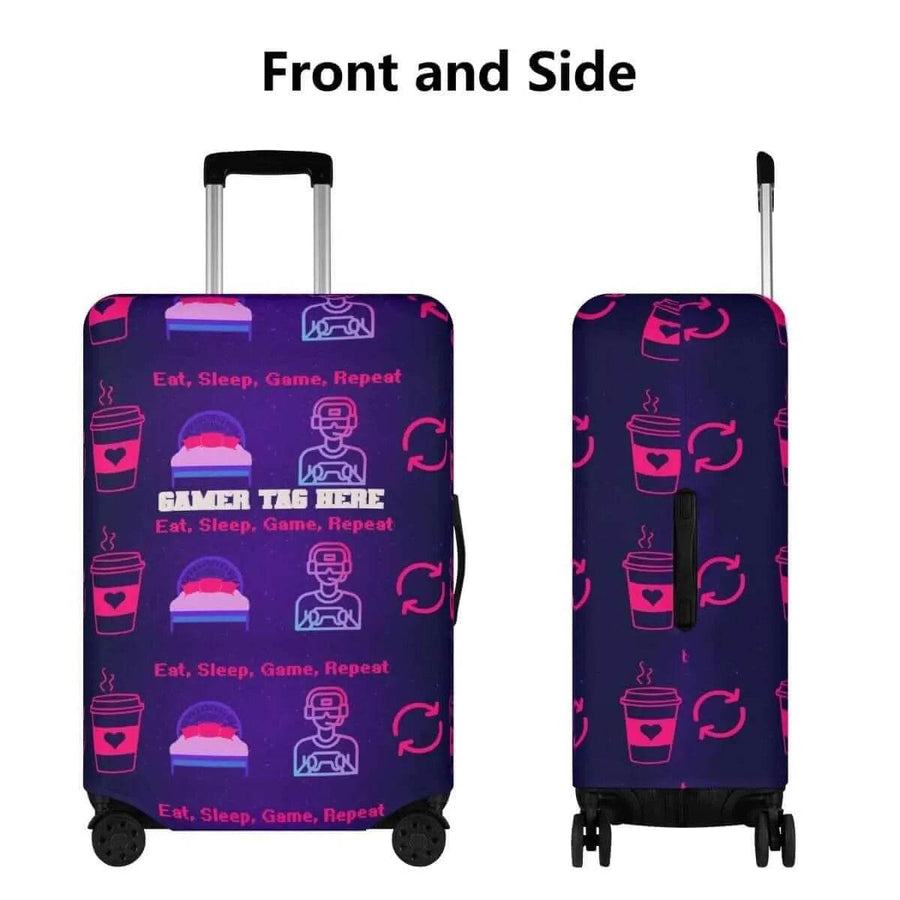 Personalized Gamer Luggage Cover | Eat Sleep Game Repeat - Iron Phoenix GHG