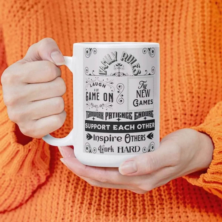 Gamer Family Rules Mug | Positive Gaming Coffee Cup - Iron Phoenix GHG