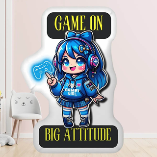 Gamer Girl Pillow - Ultimate Cozy Accessory for a Comfortable Gaming Setup - Iron Phoenix GHG