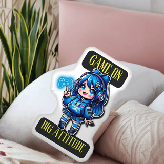 Gamer Girl Pillow - Ultimate Cozy Accessory for a Comfortable Gaming Setup - Iron Phoenix GHG