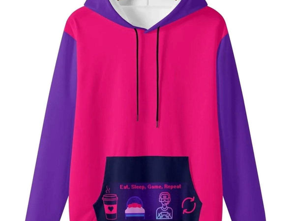 Eat Sleep Game Repeat Color-Block Hoodie - Iron Phoenix GHG