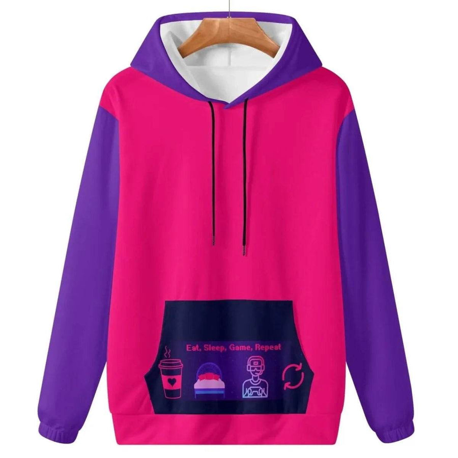 Eat Sleep Game Repeat Color-Block Hoodie - Iron Phoenix GHG