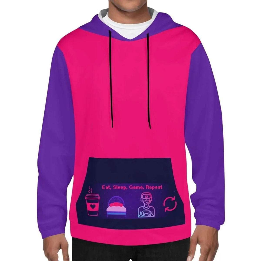 Eat Sleep Game Repeat Color-Block Hoodie - Iron Phoenix GHG