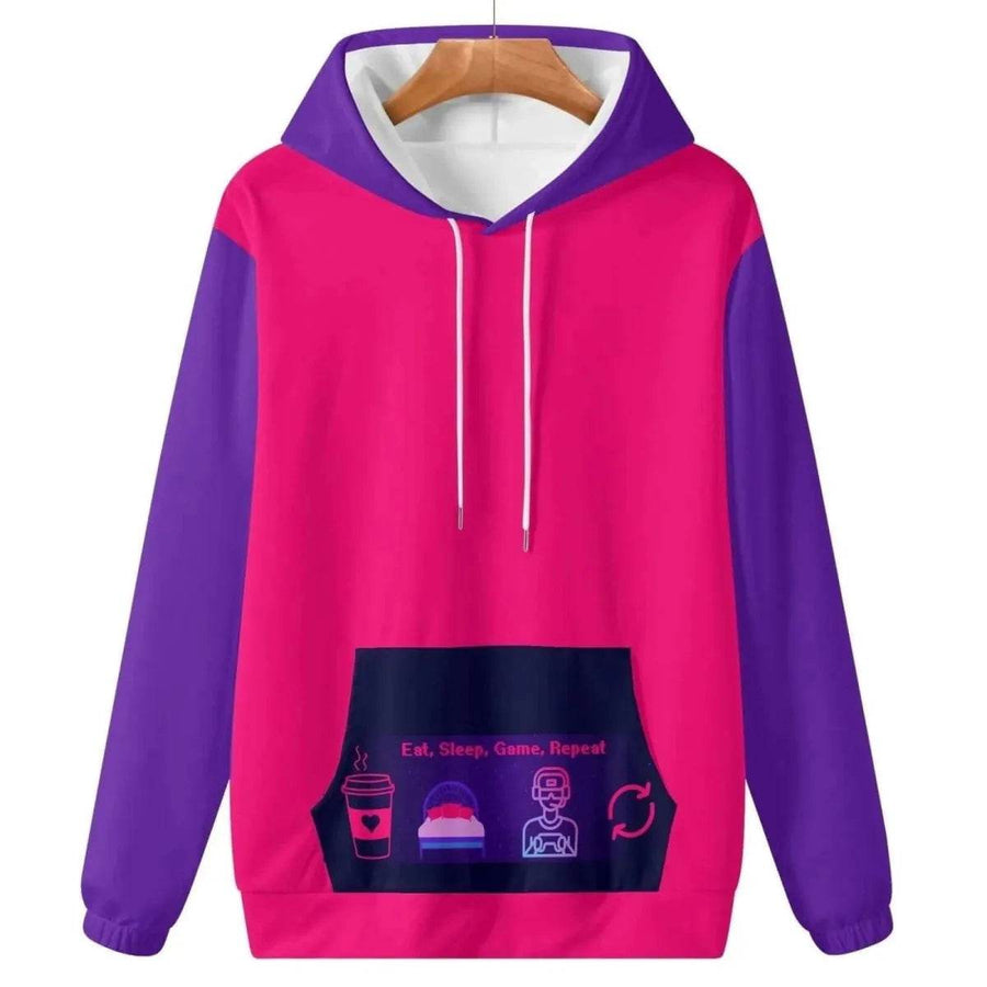 Eat Sleep Game Repeat Color-Block Hoodie - Iron Phoenix GHG
