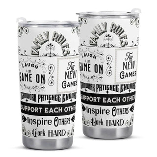 Gamer Family Rules Tumbler | Positive Gaming Travel Mug - Iron Phoenix GHG