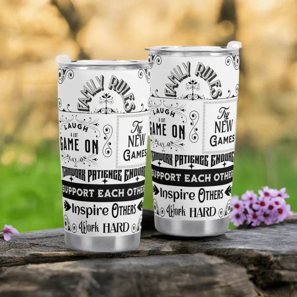 Gamer Family Rules Tumbler | Positive Gaming Travel Mug