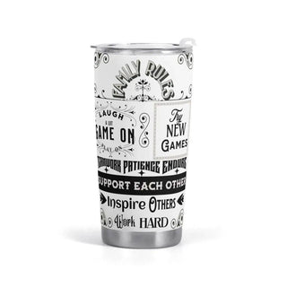 Gamer Family Rules Tumbler | Positive Gaming Travel Mug - Iron Phoenix GHG