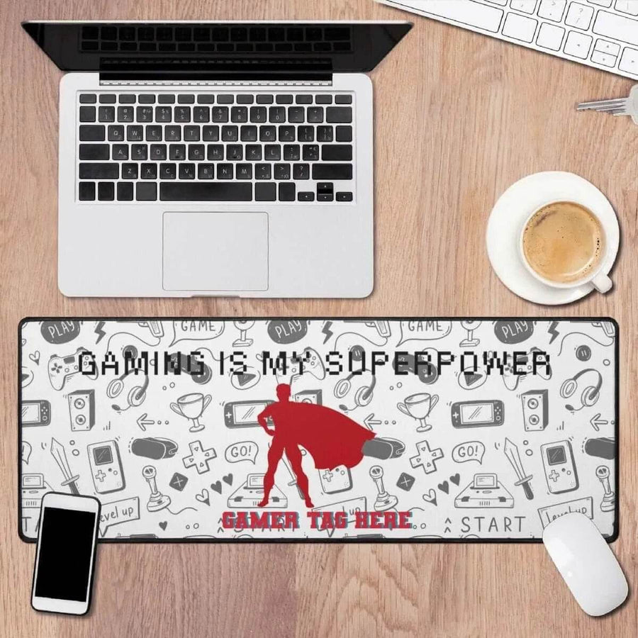 Gaming Superpower Desk Mat | Superhero Slogan Mouse Pad - Iron Phoenix GHG