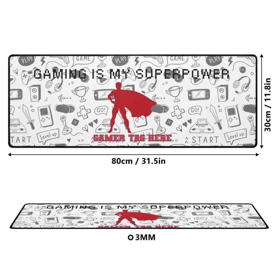 Gaming Superpower Desk Mat | Superhero Slogan Mouse Pad - Iron Phoenix GHG