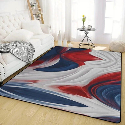 Abstract Red White Blue Rug | Gaming and Yoga Mat - Iron Phoenix GHG