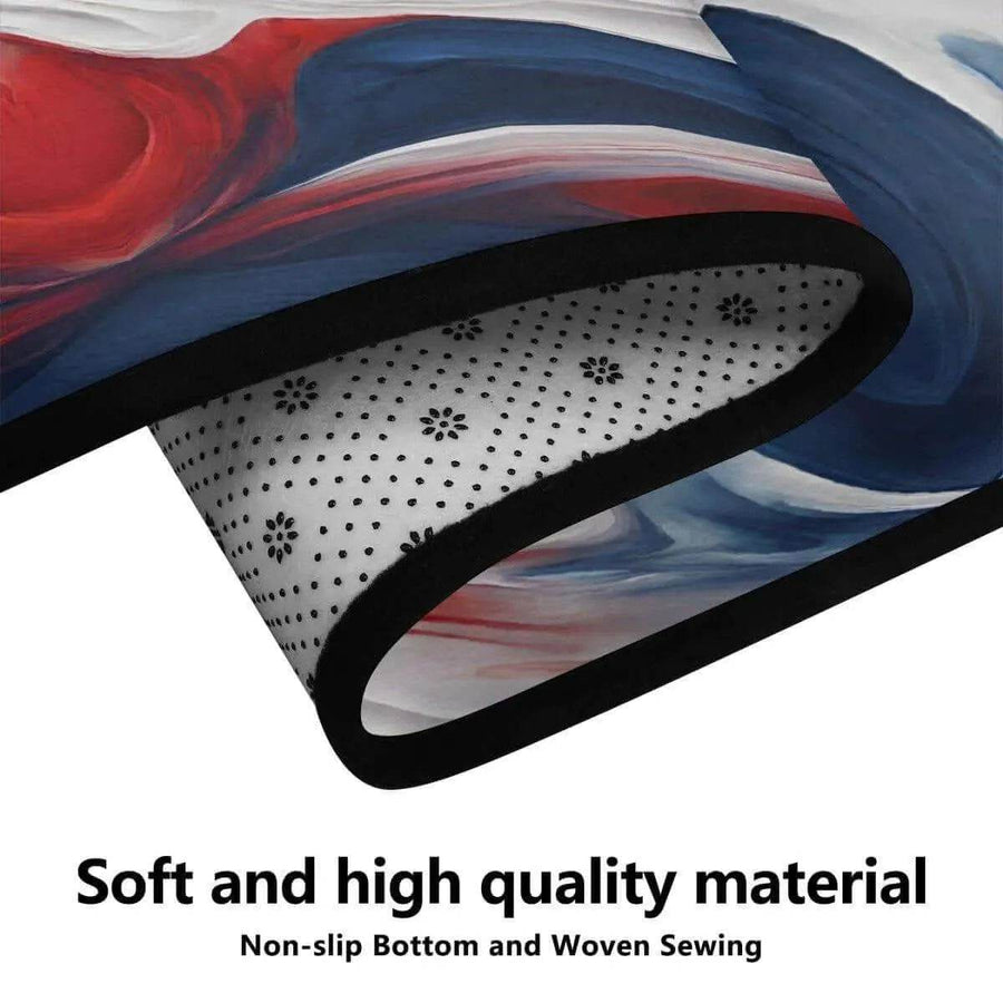 Abstract Red White Blue Rug | Gaming and Yoga Mat - Iron Phoenix GHG