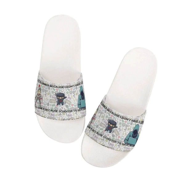 Gaming Womens Slide Sandals - Comfortable Trendy Footwear for Gamers - Iron Phoenix GHG