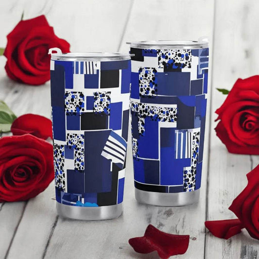 Geometric Gaming Mug, Blue Block, Eco-Friendly Style - Iron Phoenix GHG