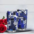 "Blue Matrix" Abstract Art Tumbler | Iron Phoenix GHG - Image 2