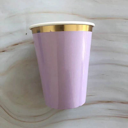 Gold Purple Disposable Tableware Set Elegant Party Supplies - Iron Phoenix GHG