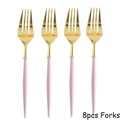 Gold Purple Disposable Tableware Set Elegant Party Supplies - Iron Phoenix GHG