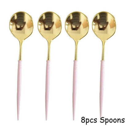 Gold Purple Disposable Tableware Set Elegant Party Supplies - Iron Phoenix GHG