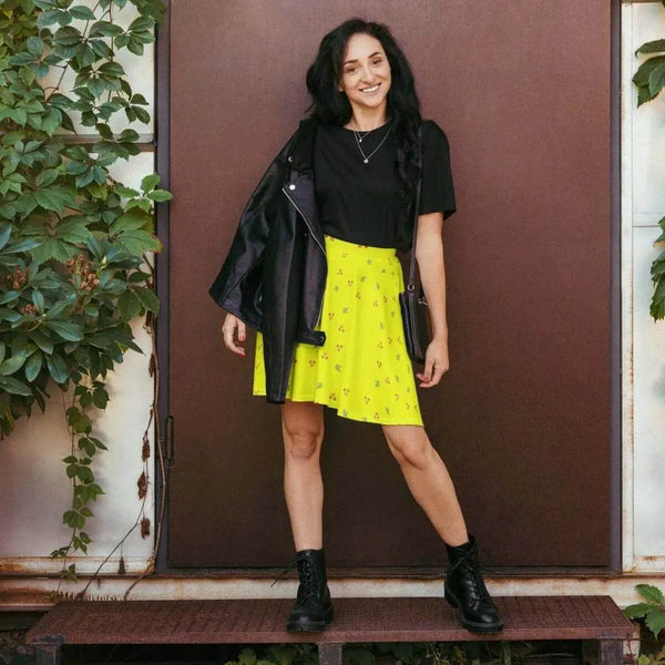Golden Leaf Skater Skirt - Stylish & Lightweight - Iron Phoenix GHG