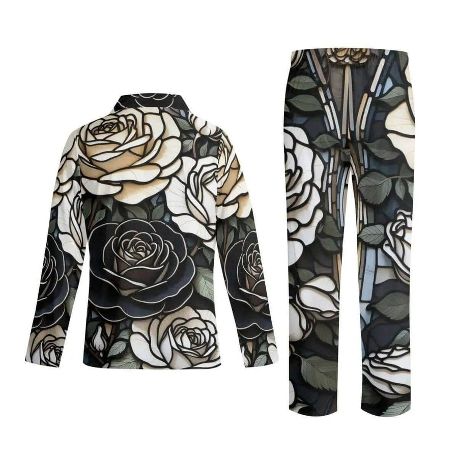 Gothic Rose Pajama Set | Dark Floral Loungewear - Iron Phoenix GHG