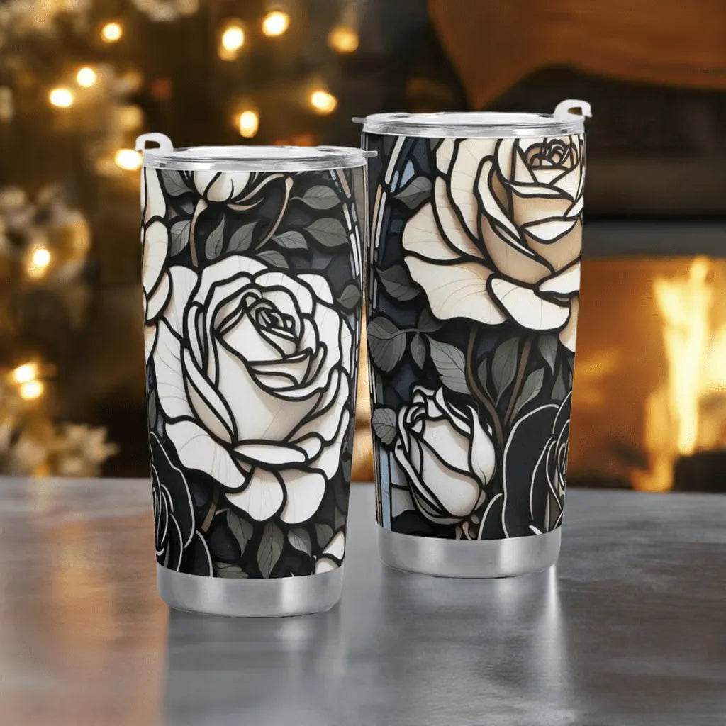 Gothic Roses Tumbler - Gaming, Sports & Calm Comfort - Iron Phoenix GHG