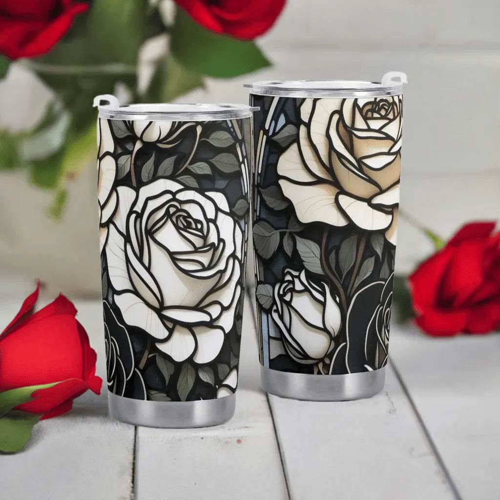 Gothic Roses Tumbler - Gaming, Sports & Calm Comfort - Iron Phoenix GHG