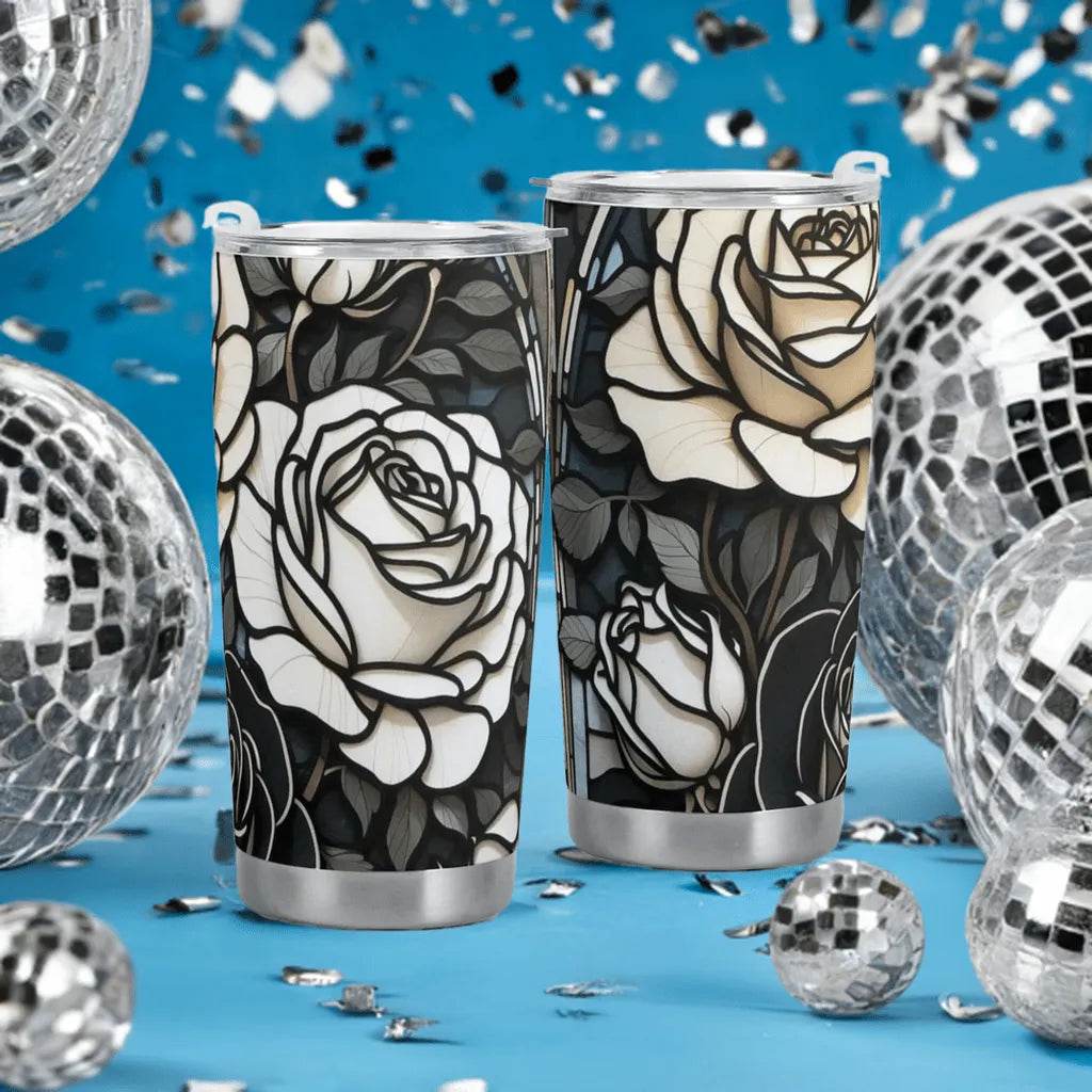 Gothic Roses Tumbler - Gaming, Sports & Calm Comfort - Iron Phoenix GHG