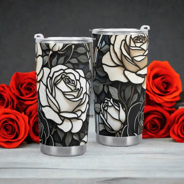 Gothic Roses Tumbler - Gaming, Sports & Calm Comfort - Iron Phoenix GHG