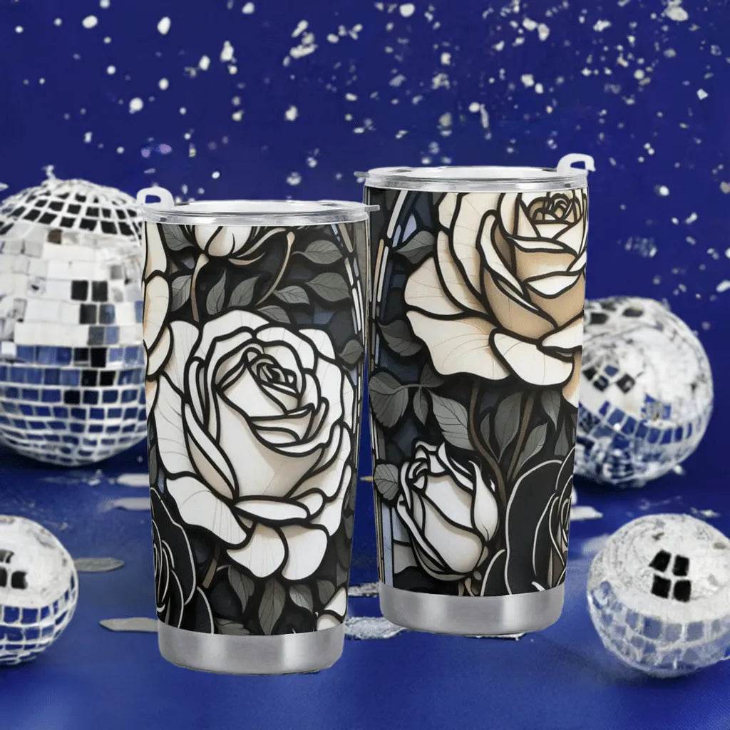 Gothic Roses Tumbler - Gaming, Sports & Calm Comfort - Iron Phoenix GHG