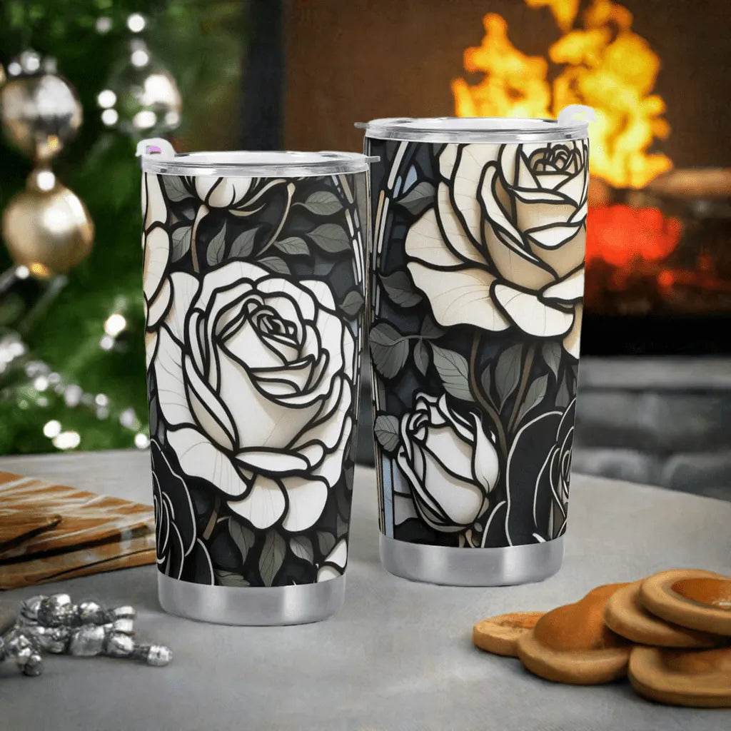 Gothic Roses Tumbler - Gaming, Sports & Calm Comfort - Iron Phoenix GHG