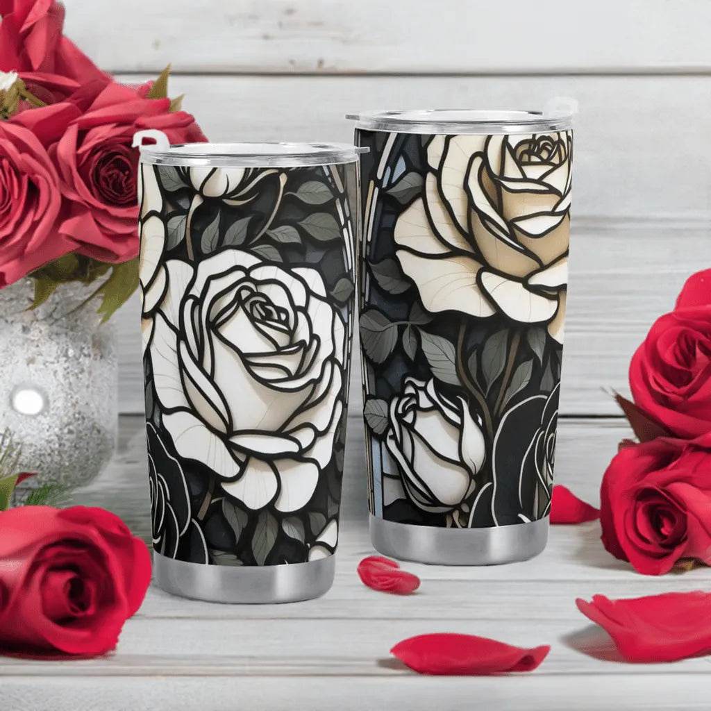 Gothic Roses Tumbler - Gaming, Sports & Calm Comfort - Iron Phoenix GHG
