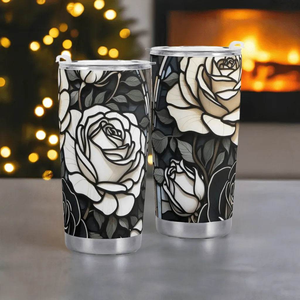 Gothic Roses Tumbler - Gaming, Sports & Calm Comfort - Iron Phoenix GHG