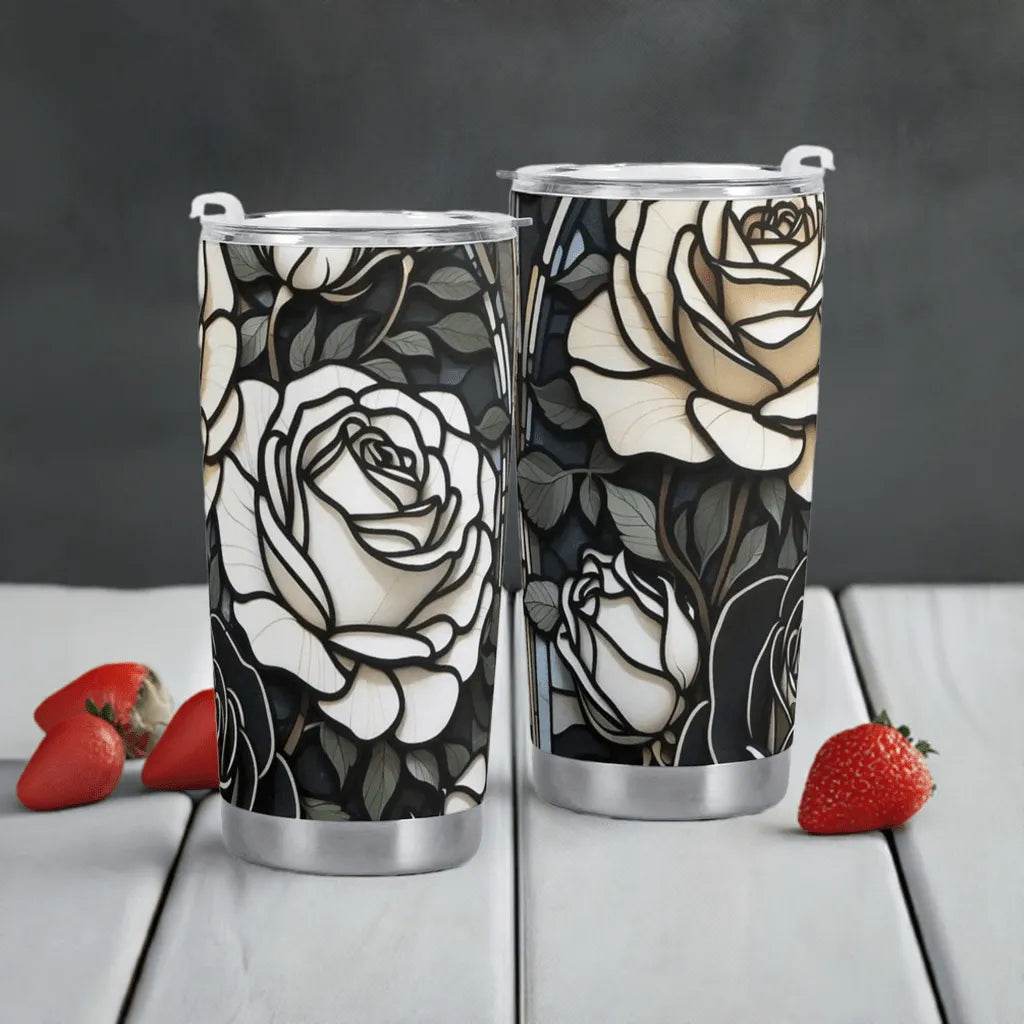 Gothic Roses Tumbler - Gaming, Sports & Calm Comfort - Iron Phoenix GHG