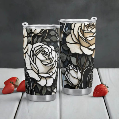 Gothic Roses Tumbler - Gaming, Sports & Calm Comfort - Iron Phoenix GHG