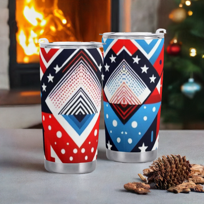 Patriotic All-Over Print Car Cup  Stylish Travel Mug for Celebrating Your Love of Country