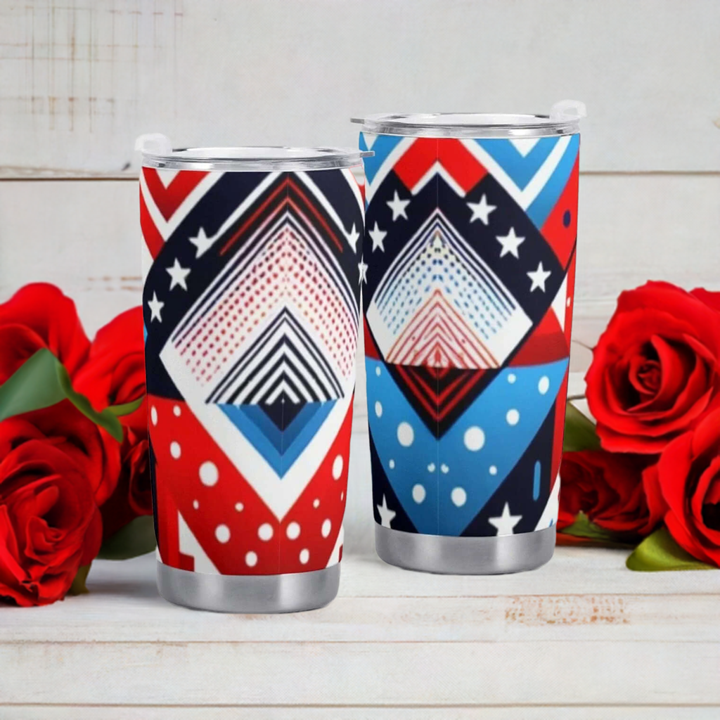 Patriotic All-Over Print Car Cup  Stylish Travel Mug for Celebrating Your Love of Country