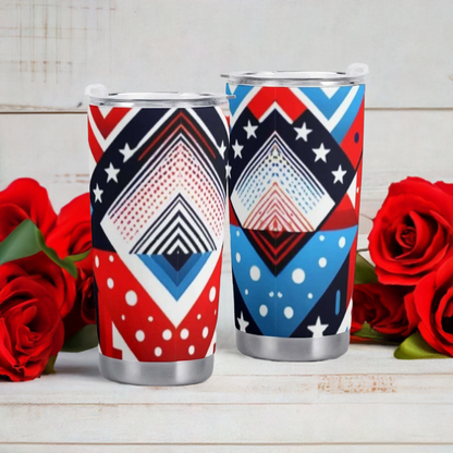 Patriotic All-Over Print Car Cup  Stylish Travel Mug for Celebrating Your Love of Country