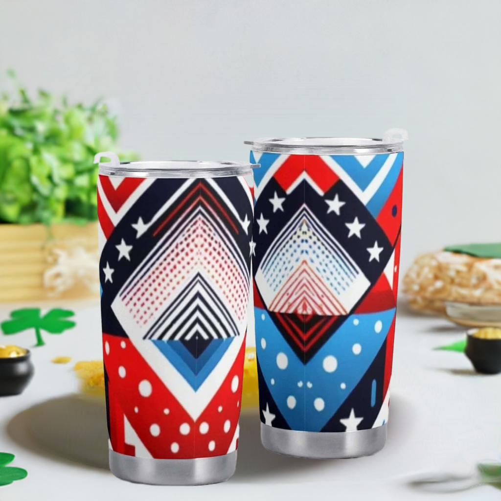 Patriotic All-Over Print Car Cup  Stylish Travel Mug for Celebrating Your Love of Country