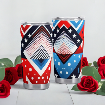 Patriotic All-Over Print Car Cup  Stylish Travel Mug for Celebrating Your Love of Country