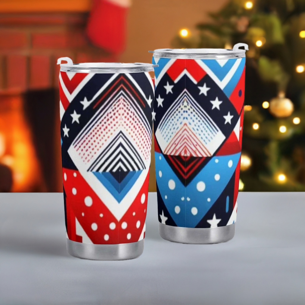 Patriotic All-Over Print Car Cup  Stylish Travel Mug for Celebrating Your Love of Country