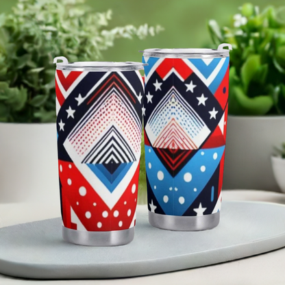 Patriotic All-Over Print Car Cup  Stylish Travel Mug for Celebrating Your Love of Country