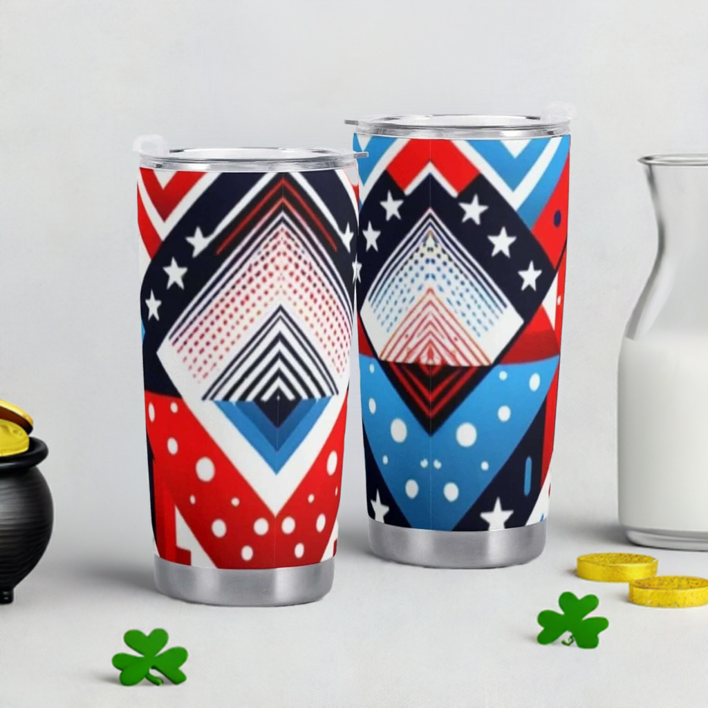 Patriotic All-Over Print Car Cup  Stylish Travel Mug for Celebrating Your Love of Country