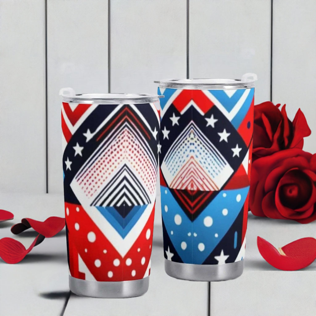 Patriotic All-Over Print Car Cup  Stylish Travel Mug for Celebrating Your Love of Country