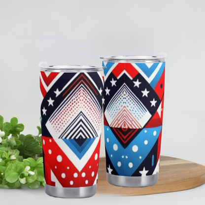 Patriotic All-Over Print Car Cup  Stylish Travel Mug for Celebrating Your Love of Country