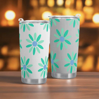 "Retro Daisy" Insulated Travel Mug | Iron Phoenix GHG - Iron Phoenix GHG