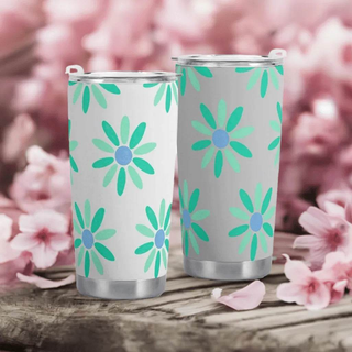 "Retro Daisy" Insulated Travel Mug | Iron Phoenix GHG - Iron Phoenix GHG