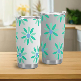 "Retro Daisy" Insulated Travel Mug | Iron Phoenix GHG - Iron Phoenix GHG