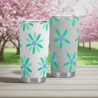 "Retro Daisy" Insulated Travel Mug | Iron Phoenix GHG - Iron Phoenix GHG