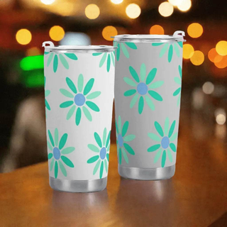 "Retro Daisy" Insulated Travel Mug | Iron Phoenix GHG - Iron Phoenix GHG