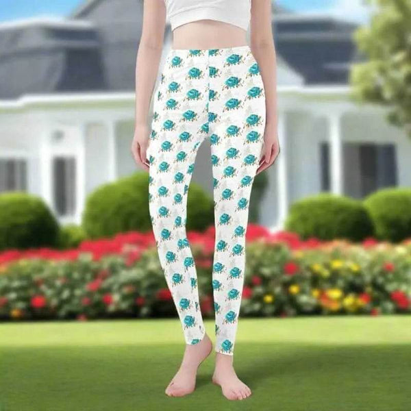 Green Rose Women's Leggings - Stylish Comfortable Activewear - Iron Phoenix GHG
